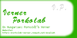 verner porkolab business card